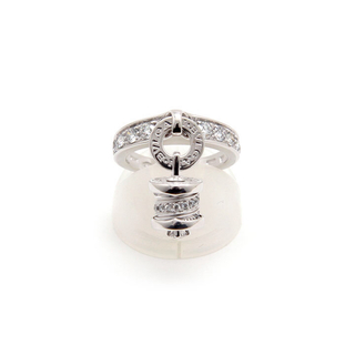ブルガリ(BVLGARI)の美品 新品仕上げ済 ブルガリ 指輪 K18 ビー・ゼロワン エレメント リング ダイヤモンド 8号 ジュエリー BVLGARI ホワイトゴールド(リング(指輪))