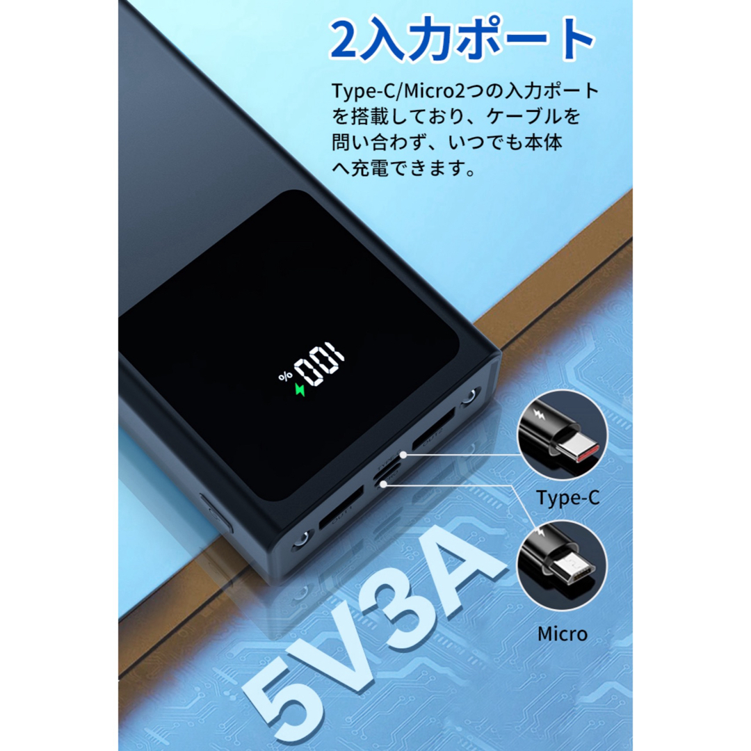 モバイルバッテリー 22.5W急速充電 30000mAh大容量 3つ出力ポート スマホ/家電/カメラのスマートフォン/携帯電話(バッテリー/充電器)の商品写真