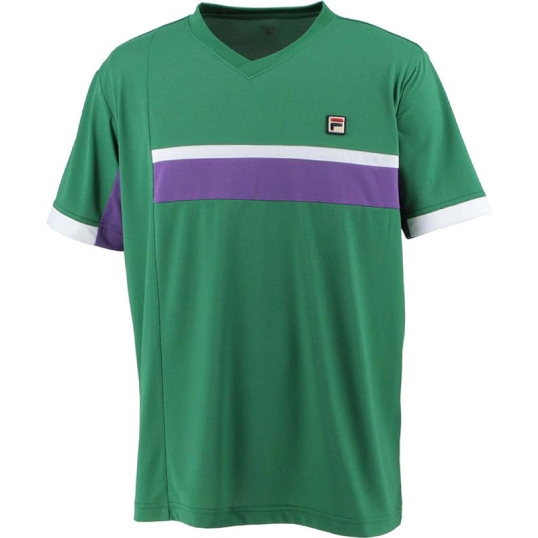 FILA(フィラ)のFILA フィラ テニスウェア 半袖Tシャツ VM5603グリーン メンズM新品 スポーツ/アウトドアのテニス(ウェア)の商品写真