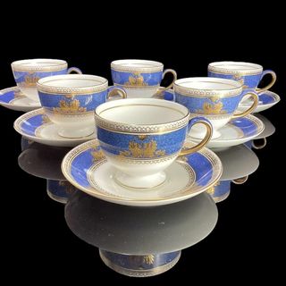 ウェッジウッド(WEDGWOOD)のレア★未使用★ウェッジウッド コロンビア パウダーブルー カップ&ソーサー 6客(グラス/カップ)