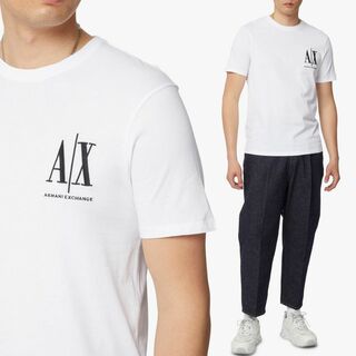 アルマーニエクスチェンジ(ARMANI EXCHANGE)の送料無料 6 ARMANI EXCHANGE アルマーニ エクスチェンジ 8NZTPH ZJH4Z 1100 ホワイト クールネック Tシャツ size M(Tシャツ/カットソー(半袖/袖なし))