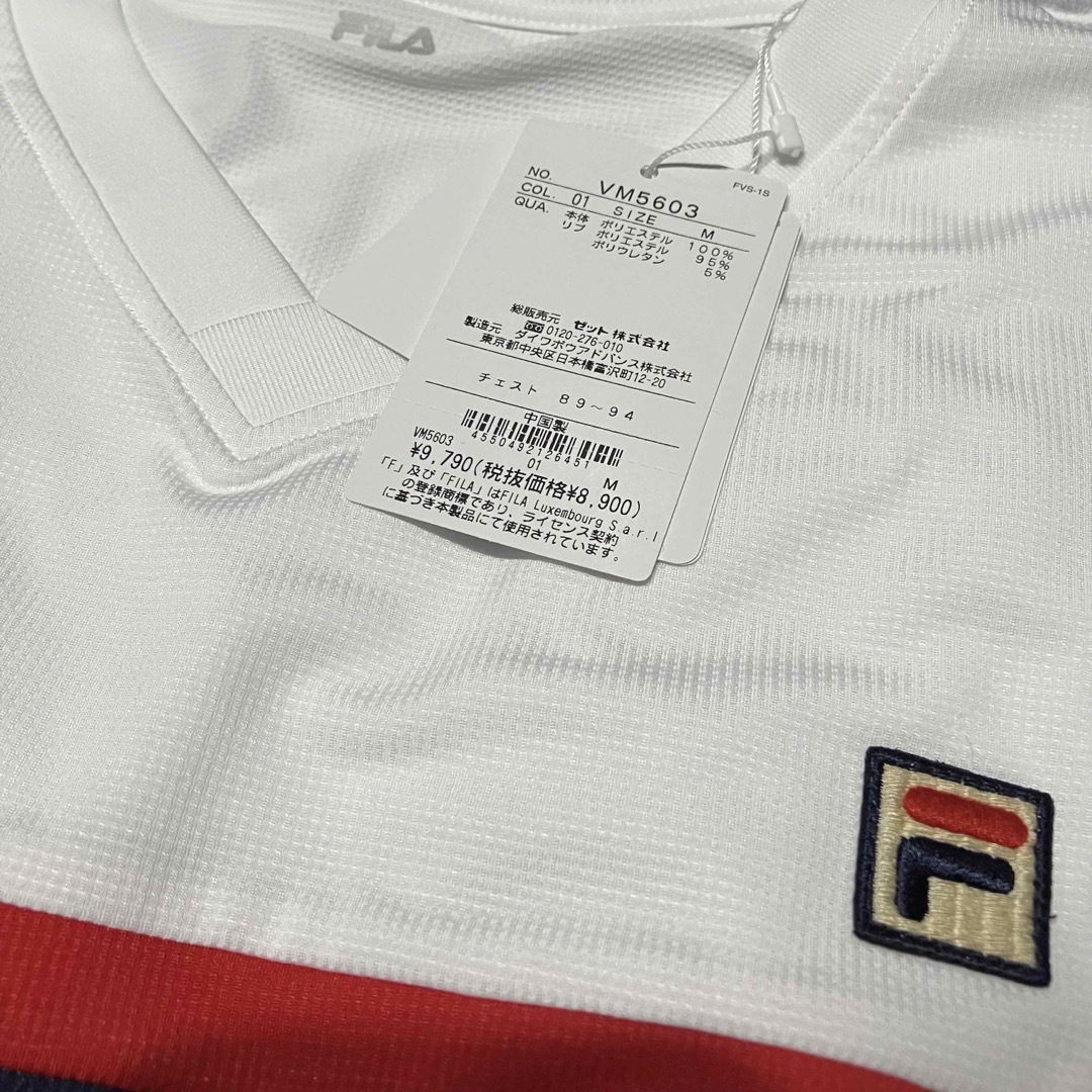 FILA(フィラ)のFILA フィラ テニスウェア 半袖Tシャツ VM5603ホワイト メンズM新品 スポーツ/アウトドアのテニス(ウェア)の商品写真