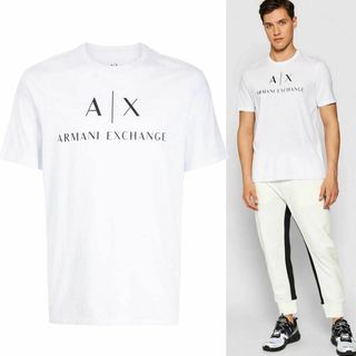 アルマーニエクスチェンジ(ARMANI EXCHANGE)の送料無料 7 ARMANI EXCHANGE アルマーニ エクスチェンジ 8NZTCJ Z8H4Z 1100 ホワイト クールネック Tシャツ size M(Tシャツ/カットソー(半袖/袖なし))