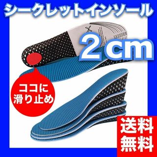 シークレットインソール 高さ２cm 身長アップ 簡単サイズ調整 男女兼用(その他)