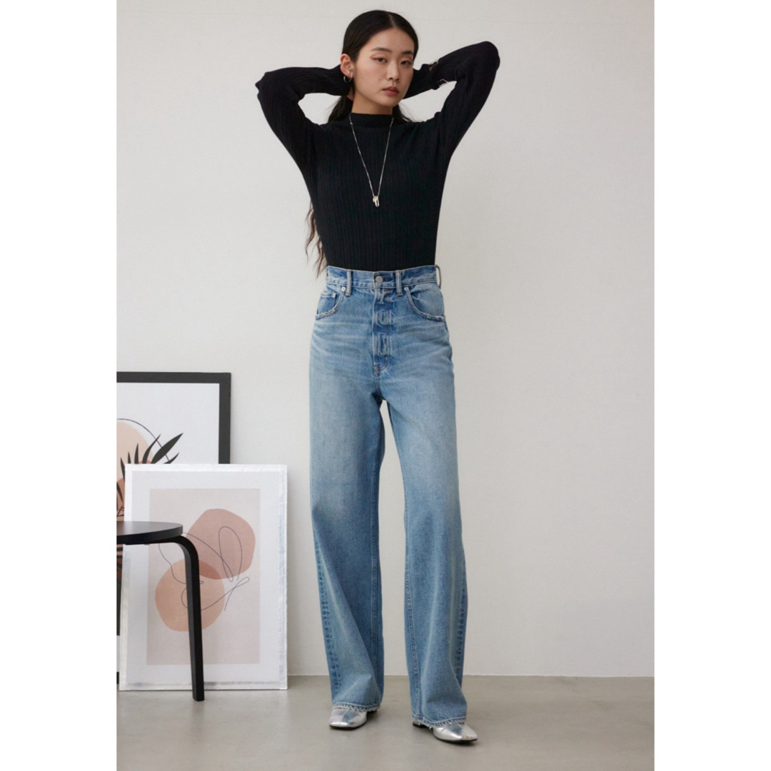 AZUL by moussy(アズールバイマウジー)のAZUL DENIM/ハイウエストワイドデニム レディースのパンツ(デニム/ジーンズ)の商品写真