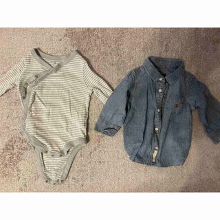 ベビーギャップ(babyGAP)の【新品未使用】gap ベビー　ロンパース　シャツ　6-12m(ロンパース)