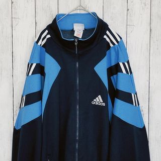 アディダス(adidas)のビンテージ90Ｓアディダス　マルチカラートラックジャケット　サイズＬ　メンズ古着(ジャージ)