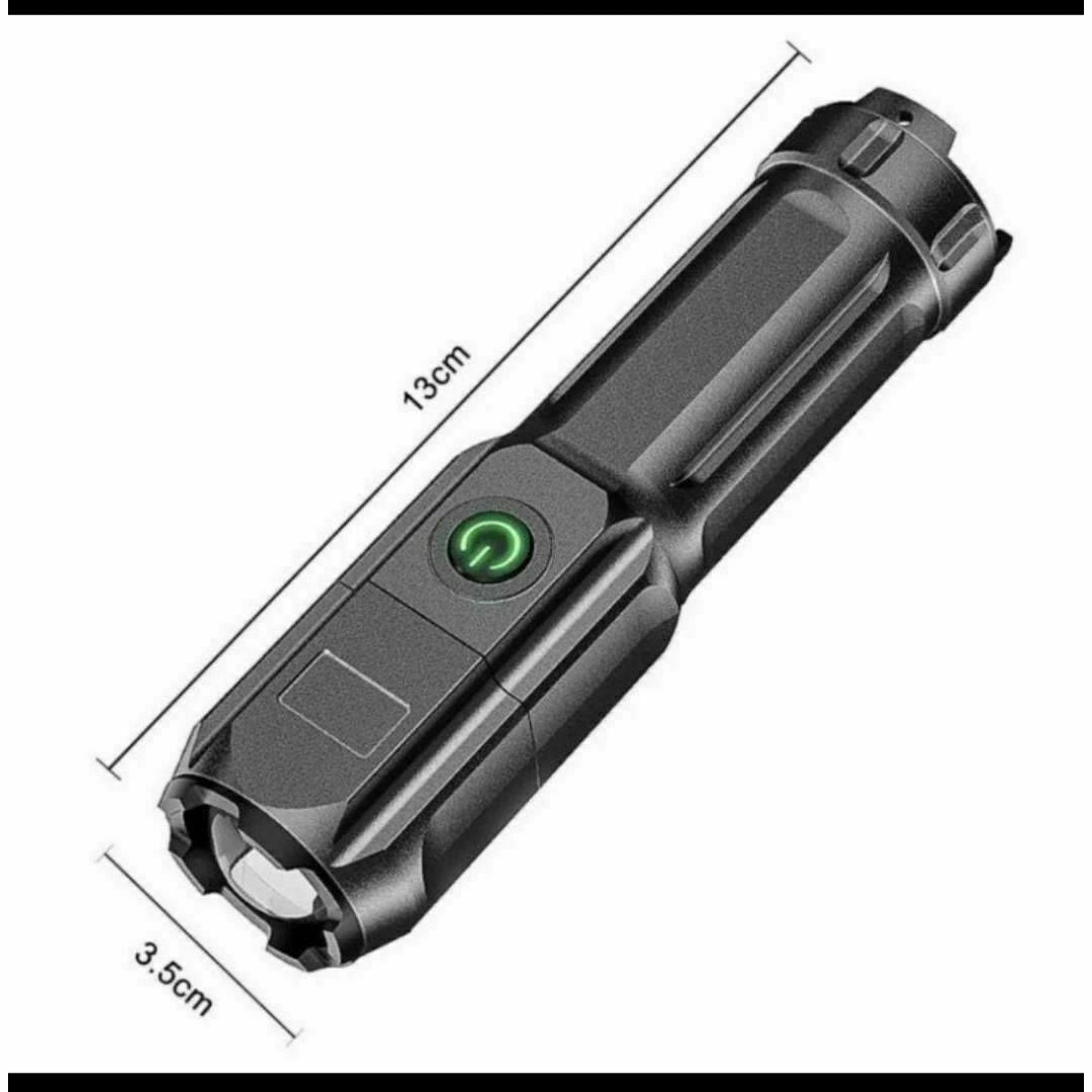 新品 LED 懐中電灯 ズーミングライト 強力照射 超小型 USB充電式 スポーツ/アウトドアのアウトドア(ライト/ランタン)の商品写真