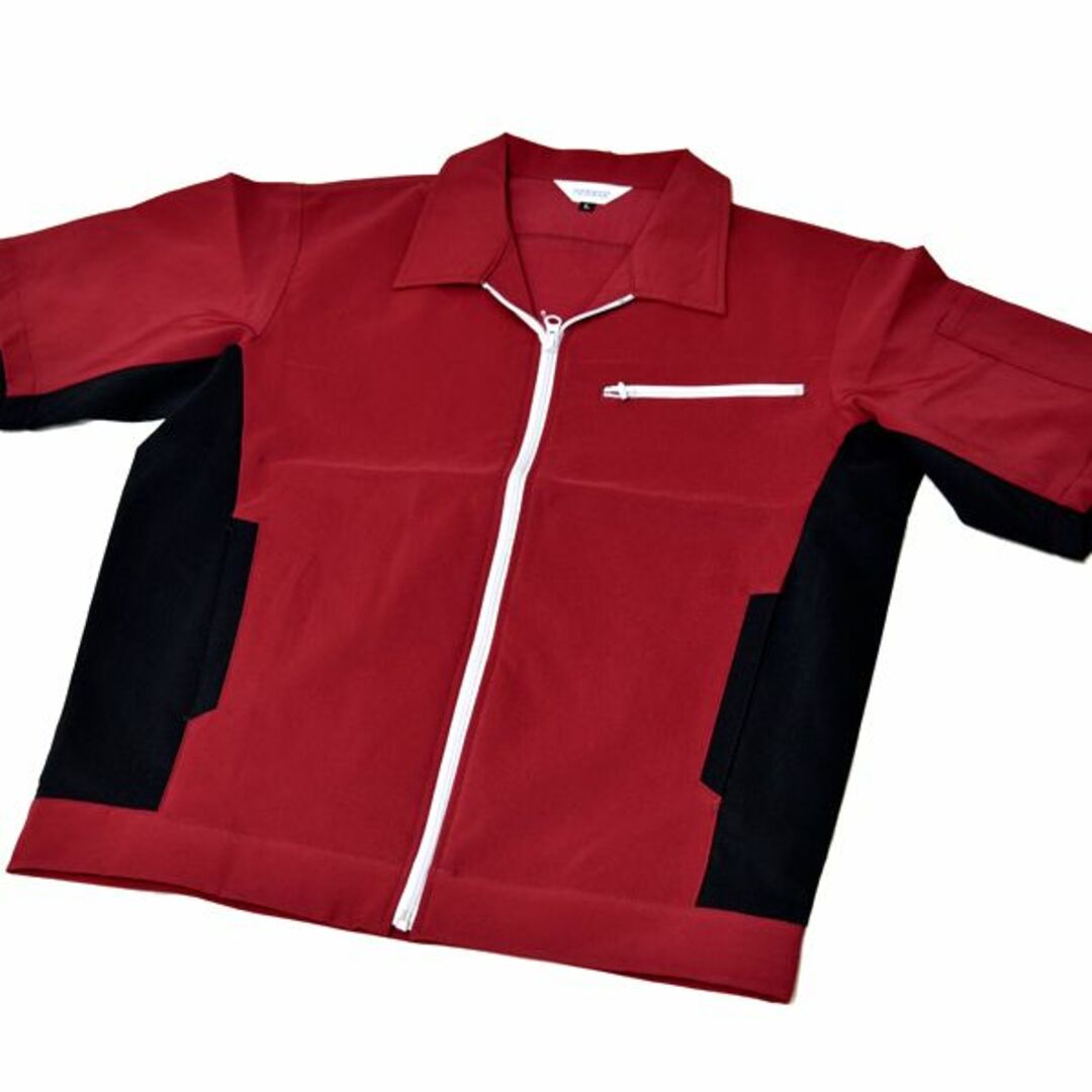 新品 PETICOOL ワークブルゾン L レッド 半袖 オーウィッシュ 赤 メンズのジャケット/アウター(ブルゾン)の商品写真
