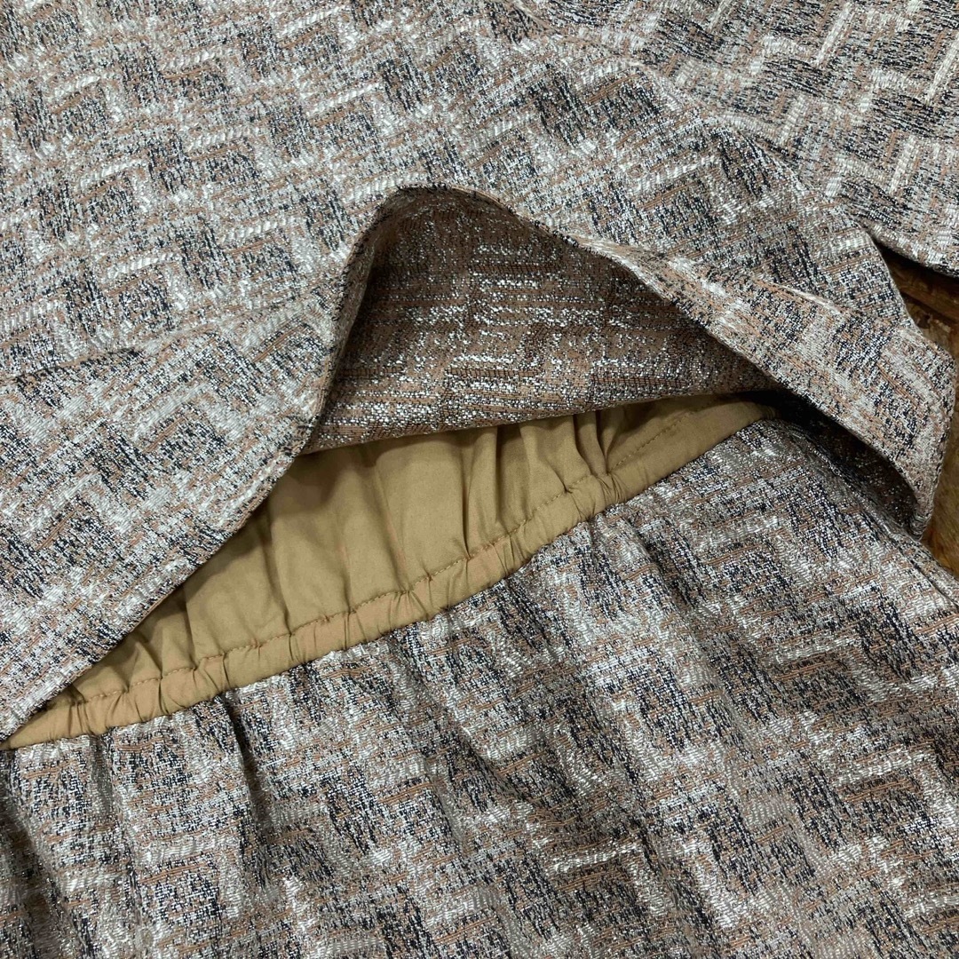 Omekashi(オメカシ)のOmekashi ツイード　ドレス　ワンピース　ラメ　刺繍　ラメ糸　オメカシ レディースのフォーマル/ドレス(ミニドレス)の商品写真