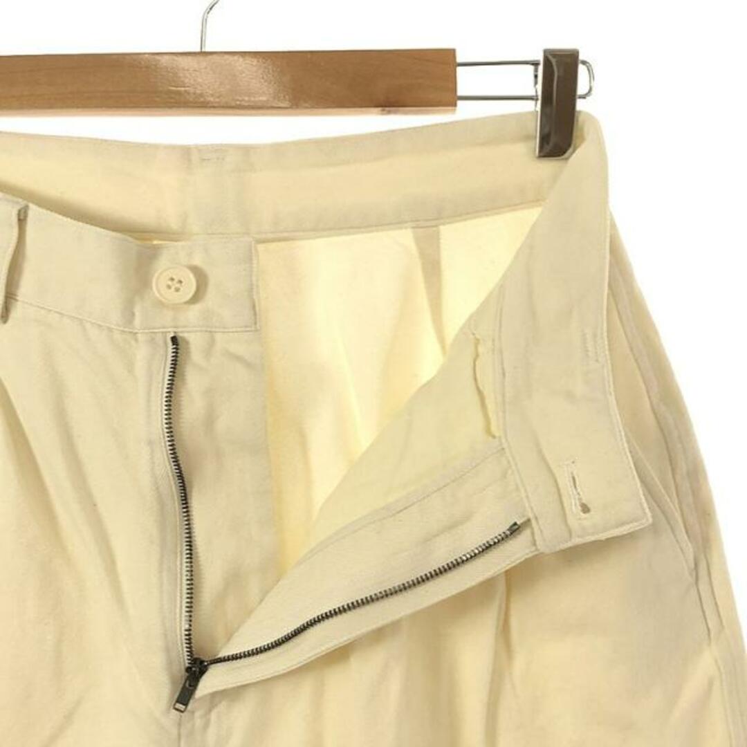 アイボリー 2 Tucks Pants M コットンプリーツ