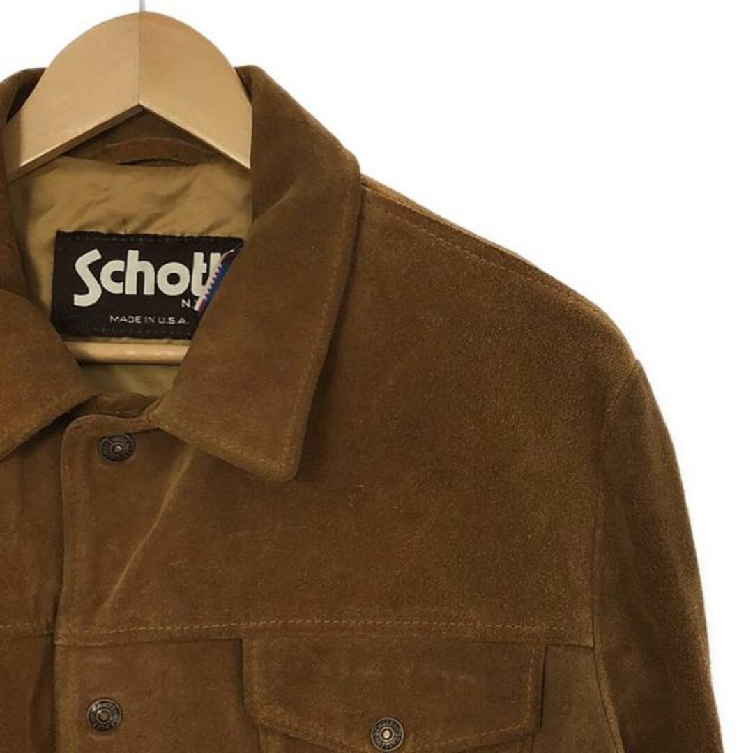 schott(ショット)のSCHOTT / ショット | 90s ヴィンテージ USA製 3rdタイプ スエードレザー トラッカージャケット | 42 | ブラウン | メンズ メンズのジャケット/アウター(その他)の商品写真