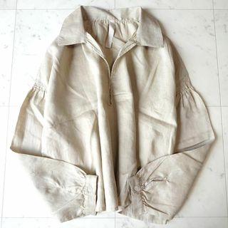 アーバンリサーチドアーズ(URBAN RESEARCH DOORS)の美品♪ アーバンリサーチドアーズ 麻100% 製品洗い リネンワイドプルオーバー(シャツ/ブラウス(長袖/七分))