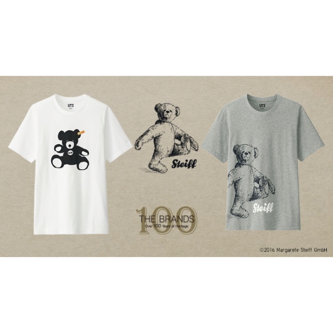 UNIQLO(ユニクロ)のユニクロ×Staiff シュタイフ　UT 半袖Tシャツ　テディベア　M メンズのトップス(Tシャツ/カットソー(半袖/袖なし))の商品写真