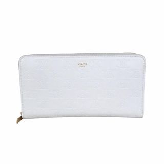 セリーヌ(celine)の　セリーヌ CELINE トリオンフエンボス ラージ ジップウォレット ホワイト レザー レディース 長財布(財布)