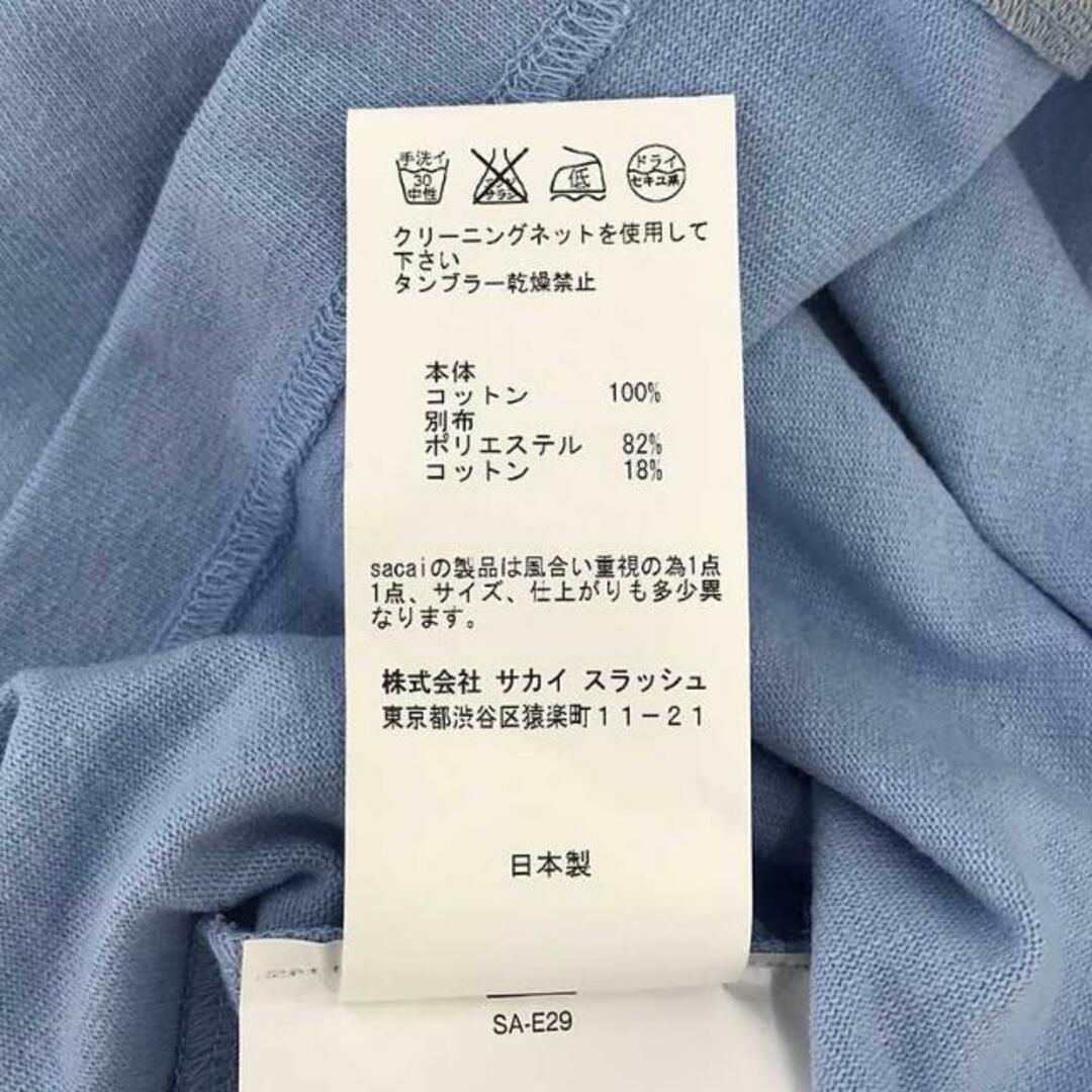 sacai(サカイ)のsacai / サカイ | サイドスリット バイカラーTシャツ | 3 | ライトブルー/ライトグレー | レディース レディースのトップス(Tシャツ(半袖/袖なし))の商品写真