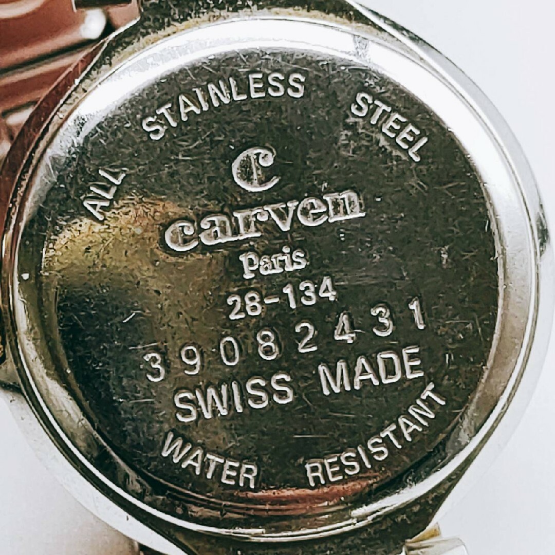 #196 【スイス製】carven カルバン 腕時計 アナログ 2針 白文字盤 レディースのファッション小物(腕時計)の商品写真