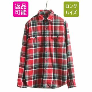 ラルフローレン(Ralph Lauren)の ポロ ラルフローレン ヘビー フランネル シャツ メンズ L / 古着 POLO 長袖シャツ ポニー無し ポケット付き コットン ネルシャツ チェック(シャツ)