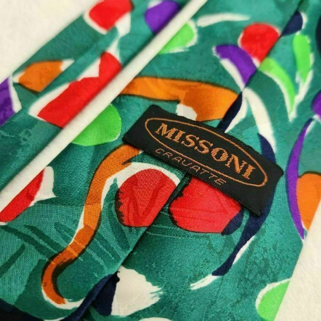 MISSONI(ミッソーニ)の【MISSONI★ミッソーニ】ブランドネクタイ★緑★レトロ★メンズ メンズのファッション小物(ネクタイ)の商品写真