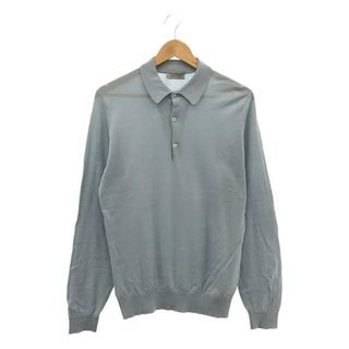 ジョンスメドレー(JOHN SMEDLEY)のJOHN SMEDLEY / ジョンスメドレー | シーアイランドコットン ハイゲージ 長袖 ニット ポロシャツ | L | ライトブルー | メンズ(ニット/セーター)