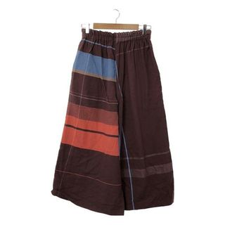 【美品】  tamaki niime 玉木新雌 / タマキニイメ | wide pants LONG コットン チェック ワイドパンツ ロング | ブラウン系 | レディース(その他)