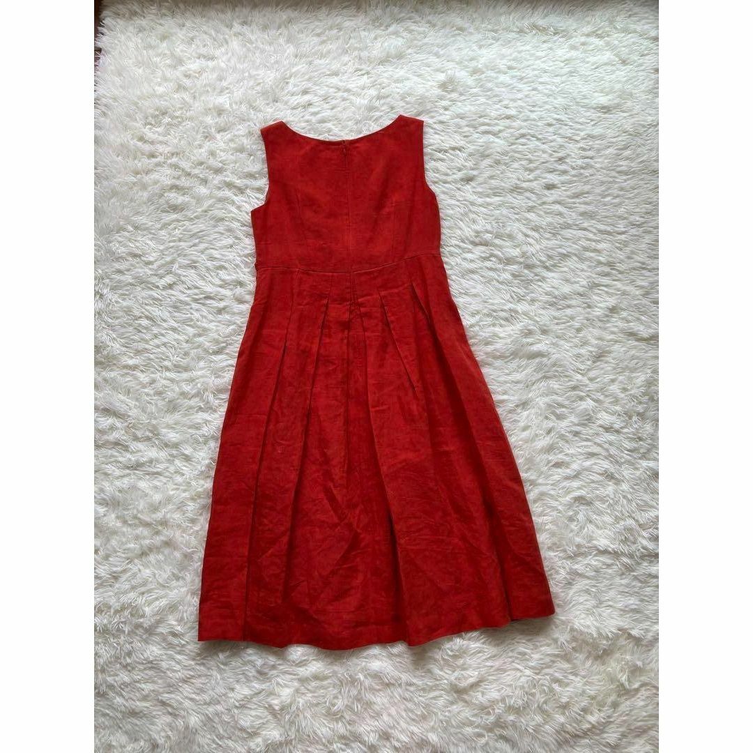 Sybilla(シビラ)のshibilla シビラ リネンワンピース リボン ベルテッド 赤 ドレス レディースのワンピース(ひざ丈ワンピース)の商品写真