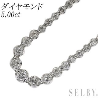  K18WG ダイヤモンド ネックレス 5.00ct テニス(ネックレス)