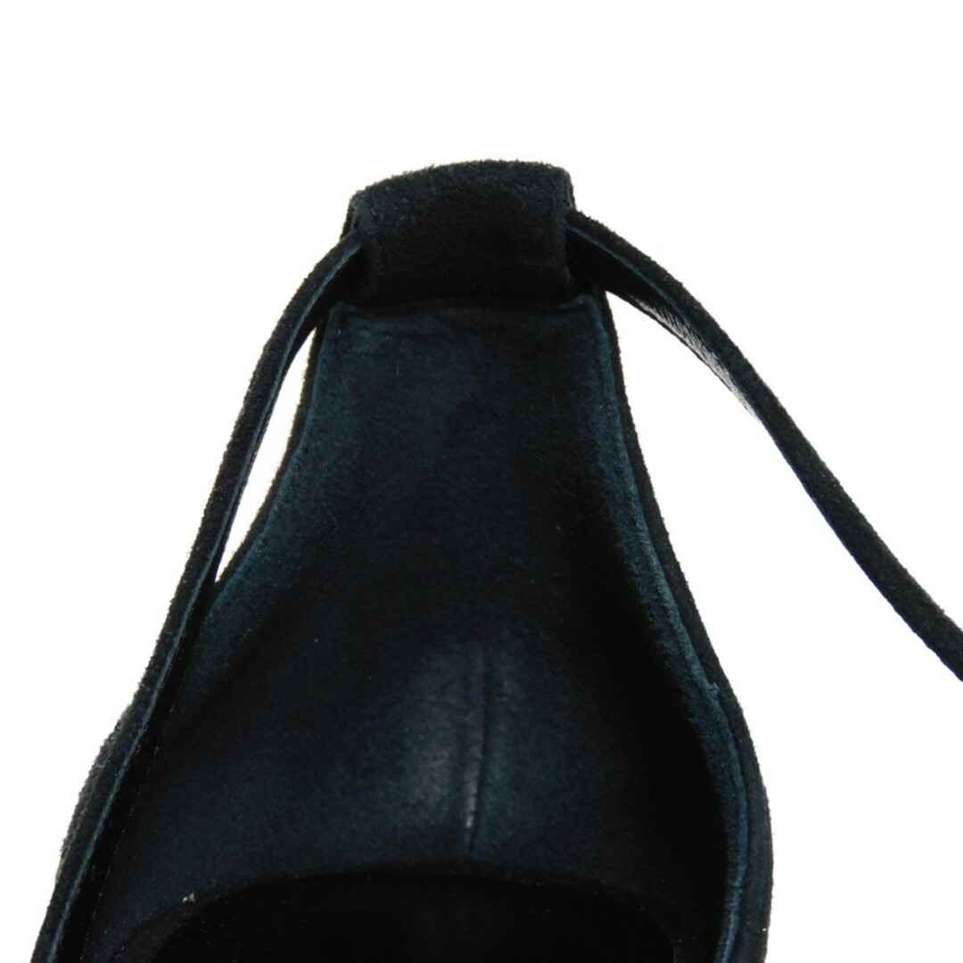 Hermes(エルメス)のHERMES エルメス プルミエール 37 Hロゴ クリスタル ブラックストーン ヒールストラップ ピンヒール 24cm Hマーク スエード ブラック パンプス レディースの靴/シューズ(ハイヒール/パンプス)の商品写真