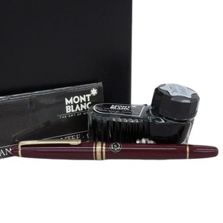 モンブラン(MONTBLANC)の【本物保証】 箱・保付 超美品 モンブラン MONTBLANC マイスターシュティック 万年筆 ペン先K14YG 青インク ブルーインク ボルドー(その他)