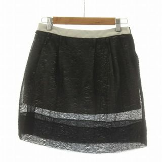 バレンシアガ(Balenciaga)のバレンシアガ ミニスカート 台形スカート サイドジップ レース 34 XS 黒(ミニスカート)