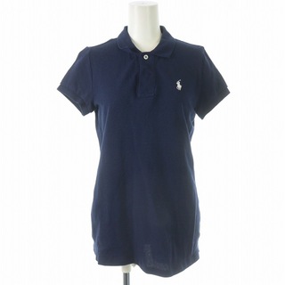 ポロラルフローレン(POLO RALPH LAUREN)のポロ ラルフローレン ポロシャツ 半袖 鹿の子 刺繍 ワンポイント XS 紺 白(ポロシャツ)