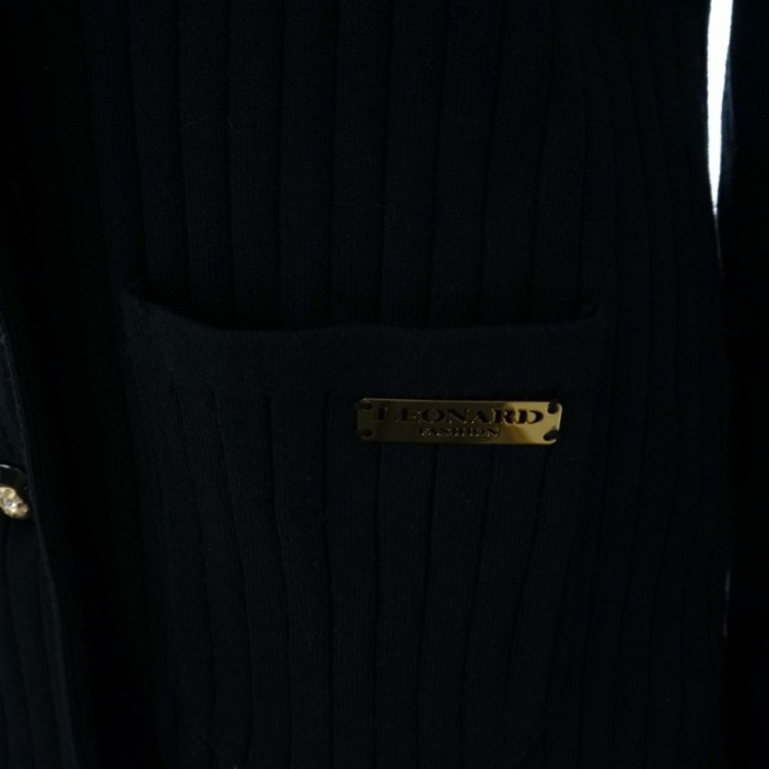 LEONARD(レオナール)のレオナール FASHION ニット カーディガン 長袖 リブ 42 M 紺 レディースのトップス(カーディガン)の商品写真