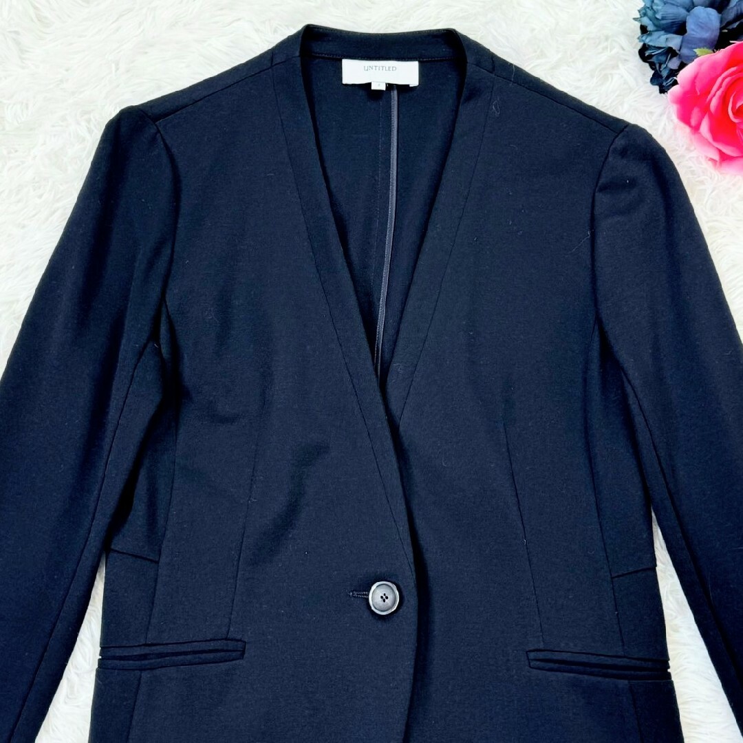 UNTITLED(アンタイトル)のUNTITLEDジャケット紺色 薄手生地 レディースのジャケット/アウター(ノーカラージャケット)の商品写真
