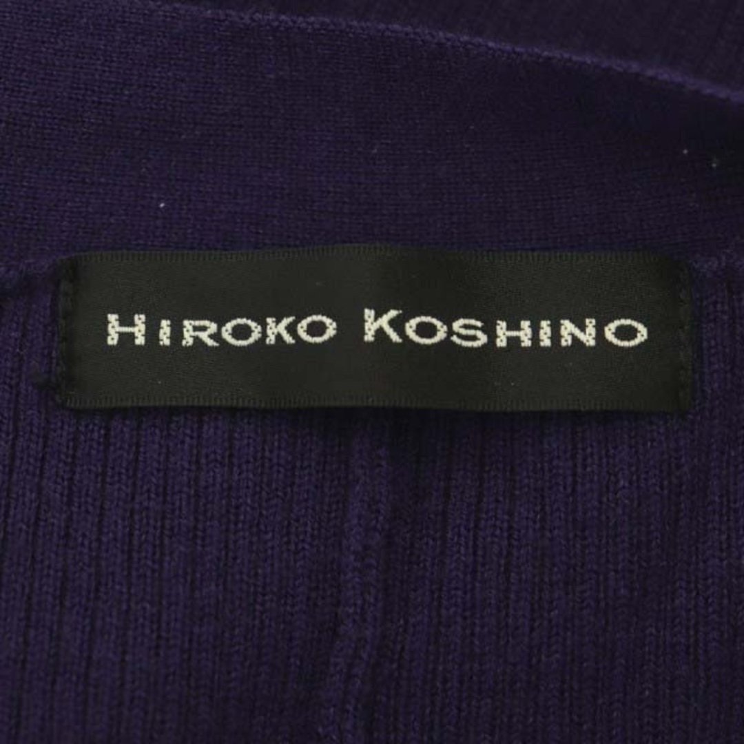 HIROKO KOSHINO(ヒロココシノ)のヒロココシノ Vネック ロングカーディガン ニット 長袖 リブ スリット 38 レディースのトップス(カーディガン)の商品写真