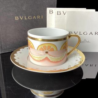 ブルガリ(BVLGARI)の★未使用★ブルガリ カップ&ソーサー ドルチェデコ オレンジ ババレーゼ 箱付き(グラス/カップ)