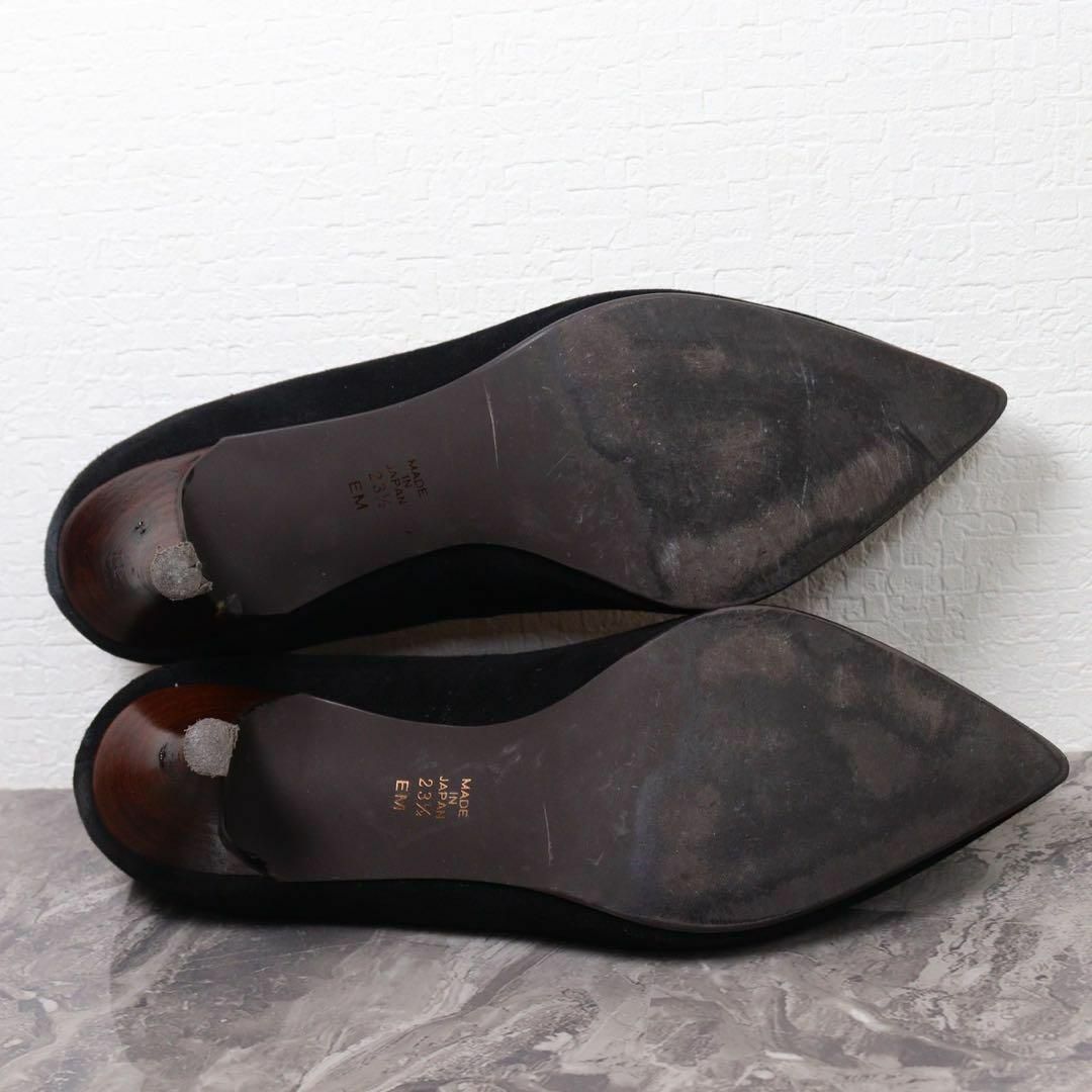 DIANA(ダイアナ)のDIANA ダイアナ 23.5 スエード 黒 ポインテッドトゥ パンプス レディースの靴/シューズ(ハイヒール/パンプス)の商品写真
