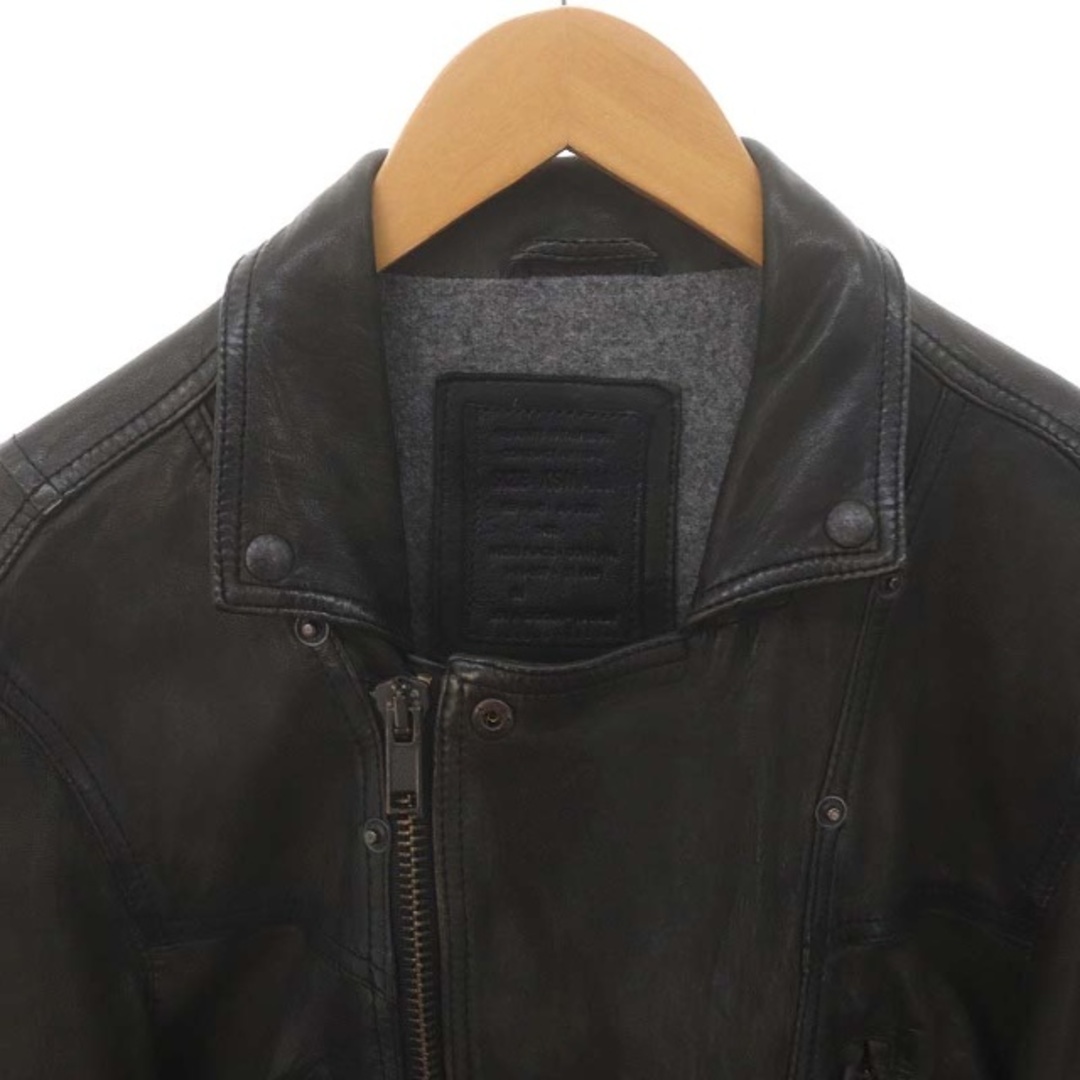 オールセインツ ラムレザーダブルライダースジャケット ブルゾン 羊革 メンズのジャケット/アウター(ライダースジャケット)の商品写真