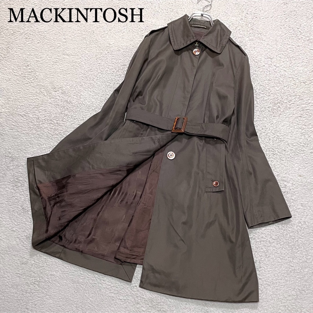 MACKINTOSH(マッキントッシュ)のMACKINTOSH　トレンチ　スプリングコート　ベルト　裏地モノグラム総柄 レディースのジャケット/アウター(トレンチコート)の商品写真