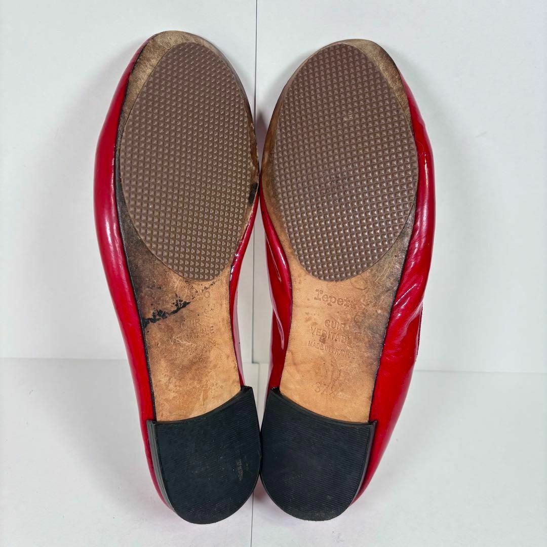 repetto(レペット)のrepetto レペット 23.7 エナメル 赤 リボン バレエシューズ レディースの靴/シューズ(バレエシューズ)の商品写真