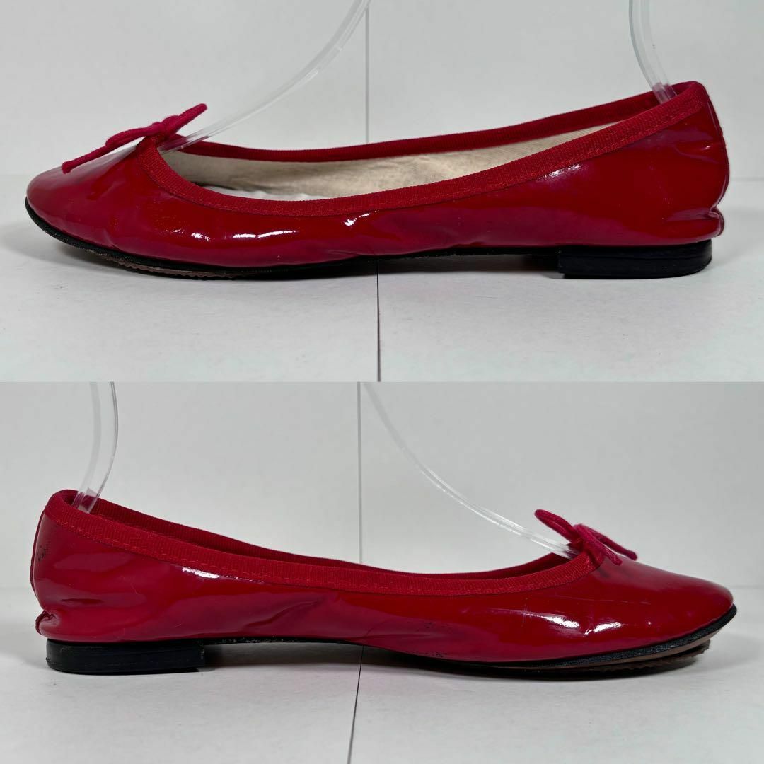 repetto(レペット)のrepetto レペット 23.7 エナメル 赤 リボン バレエシューズ レディースの靴/シューズ(バレエシューズ)の商品写真