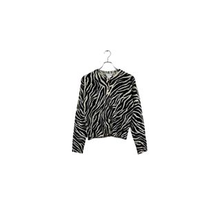 pierre cardin zebra ensemble knit ピエールカルダン アンサンブルニット カーディガン サイズM ブラック系 ゼブラ柄 レディース ヴィンテージ 6(アンサンブル)