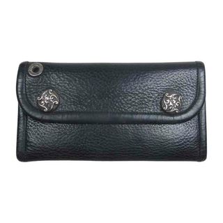 ビルウォールレザー(BILL WALL LEATHER)のBILL WALL LEATHER ビルウォールレザー ウォレット フロッグクロスインレイ ラージカレンシー レザー ロングウォレット ブラック系【中古】(長財布)