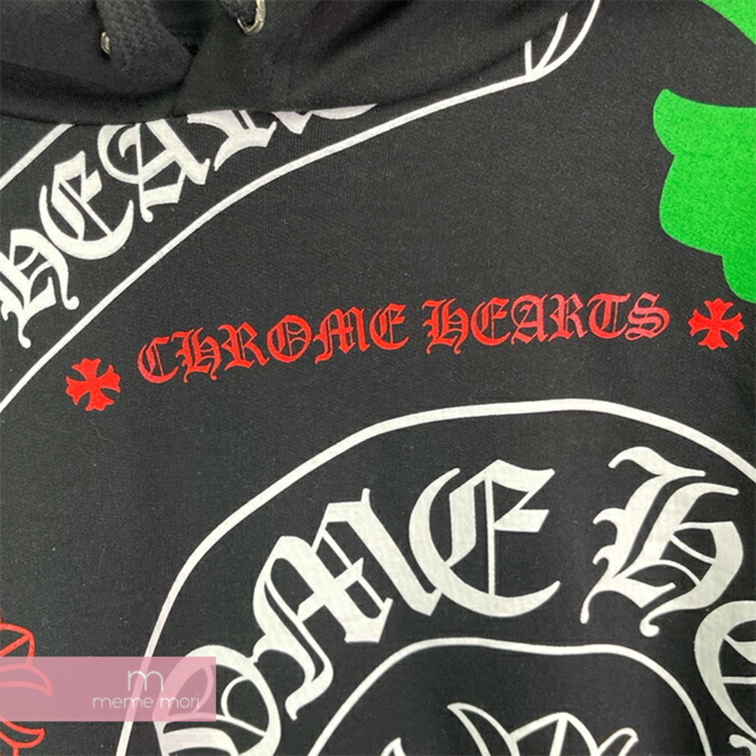 CHROME HEARTS Stencil Hoodie クロムハーツ ステンシルフーディ プルオーバーパーカー 総柄ロゴプリント ブラック×マルチカラー サイズL【240219】【新古品】【me04】 メンズのトップス(パーカー)の商品写真