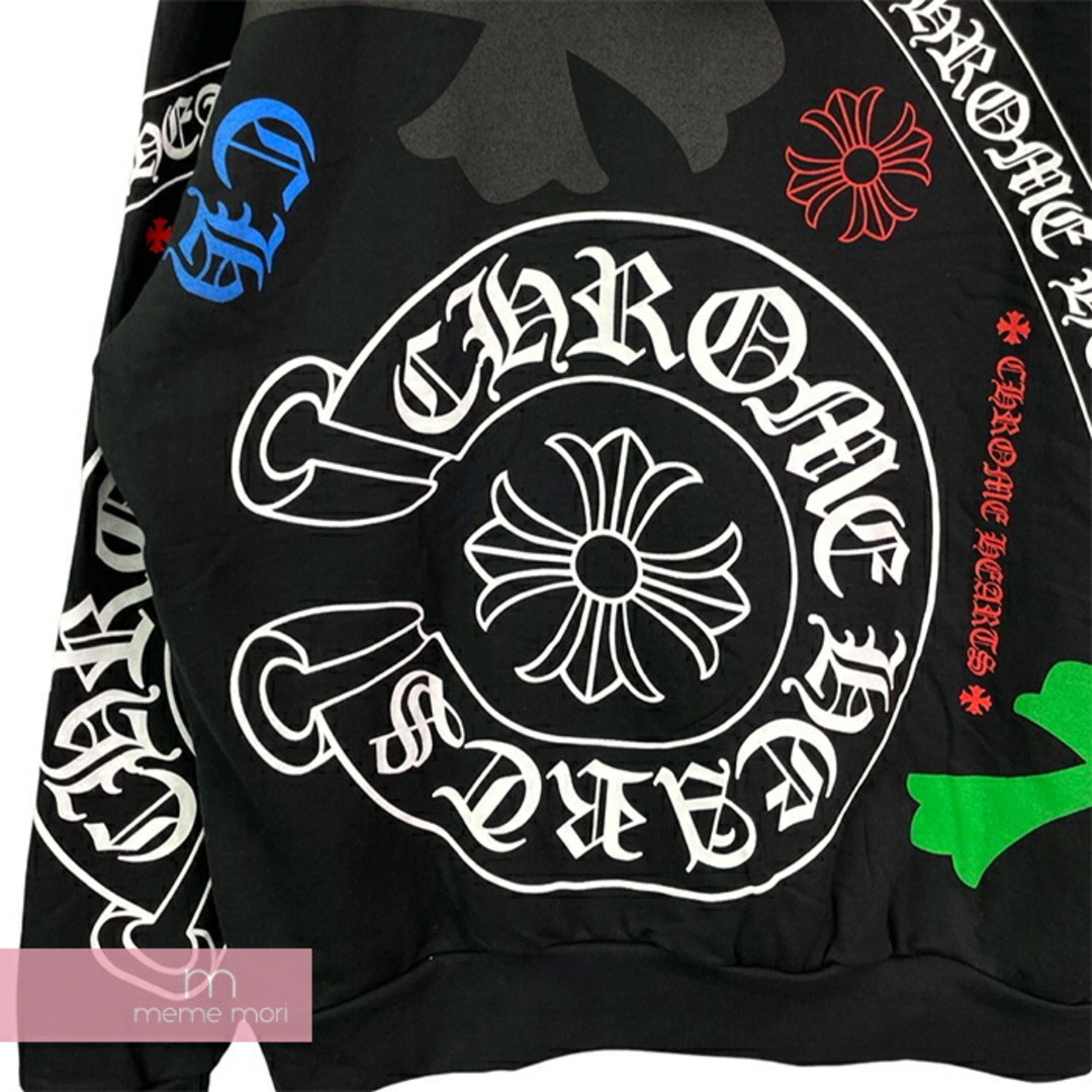 CHROME HEARTS Stencil Hoodie クロムハーツ ステンシルフーディ プルオーバーパーカー 総柄ロゴプリント ブラック×マルチカラー サイズL【240219】【新古品】【me04】 メンズのトップス(パーカー)の商品写真