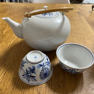 マイセン(MEISSEN)のマイセン　ブルーオニオン　茶器セット　美品　ドイツ工房購入(食器)