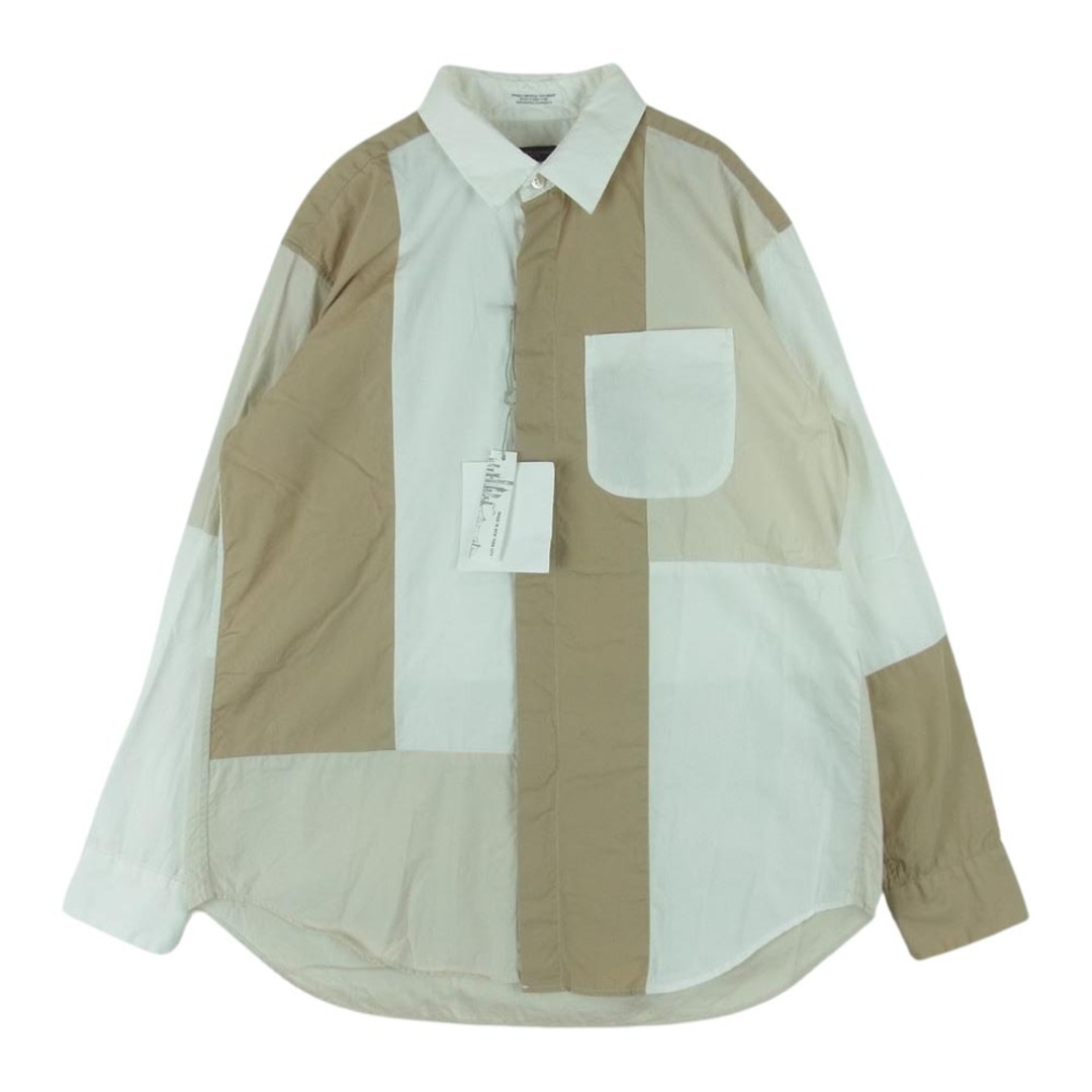 Engineered Garments(エンジニアードガーメンツ)のEngineered Garments エンジニアードガーメンツ 長袖シャツ Combo Short Collar Shirt パッチワーク コットン 長袖 シャツ ホワイト系 ベージュ系 XS【中古】 メンズのトップス(シャツ)の商品写真