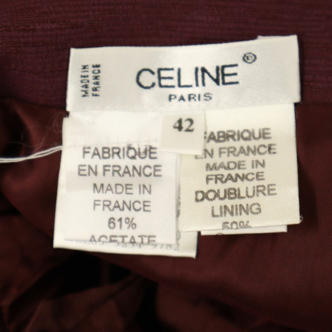 celine(セリーヌ)のセリーヌ フランス製 ミディ丈 ラップスカート 42 パープル系 CELINE バックジップ レディース 古着 【240318】 レディースのスカート(ミニスカート)の商品写真