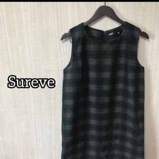 Sureve レディース ワンピース 袖無し チェック サイズM 秋服コーデ(ひざ丈ワンピース)