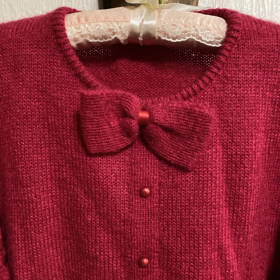 変わり袖レッド系セーター(実家保管品) レディースのトップス(ニット/セーター)の商品写真