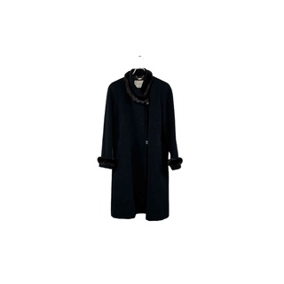 VIVRE black long coat ビブレ ロングコート ブラック ファー サイズ9 アンゴラ混 アウター レディース ヴィンテージ 8(ロングコート)